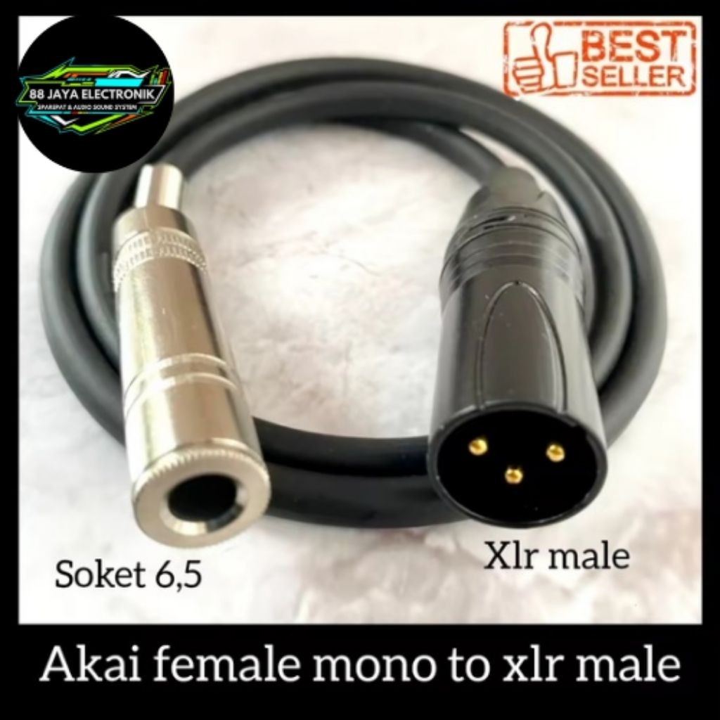 converter akai 6,5mm female mono to xlr male berkualitas