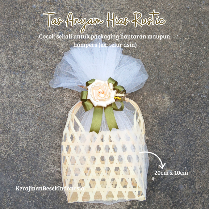 

GOODIE BAG BAMBU HANTARAN HAMPERS HIAS PITA TILE Tas belanja 20x10 bleach telur asin seserahan ulang tahun souvenir