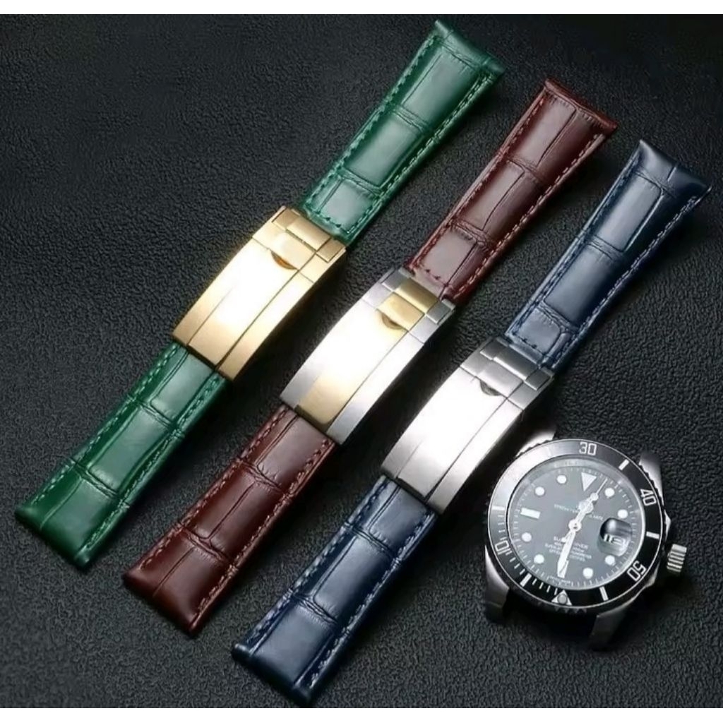 Tali rolex strap jam tangan Leather kulit 20mm pria daytona gmt