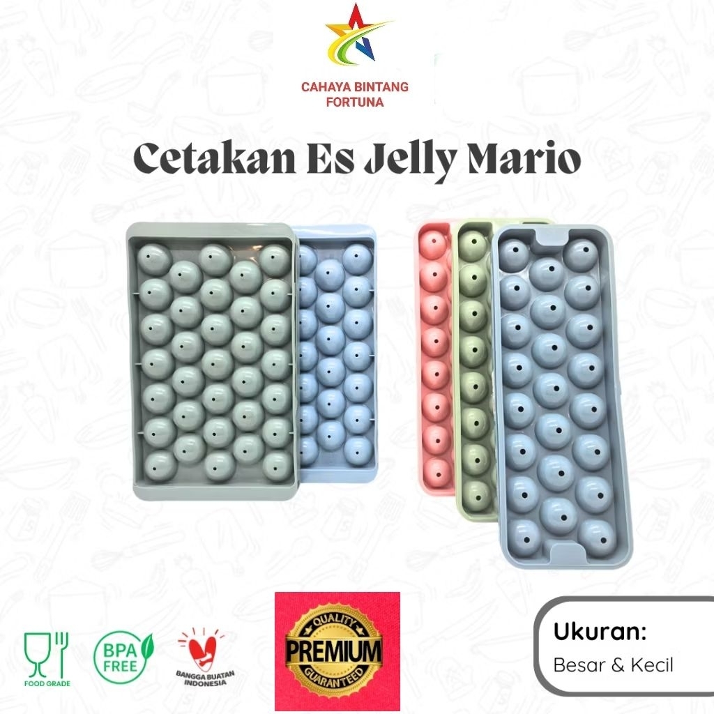 Cetakan Es Jelly Mario / Cetakan Es Batu Bulat /Cetakan Jelly Bulat / Cetakan Bulat Kecil