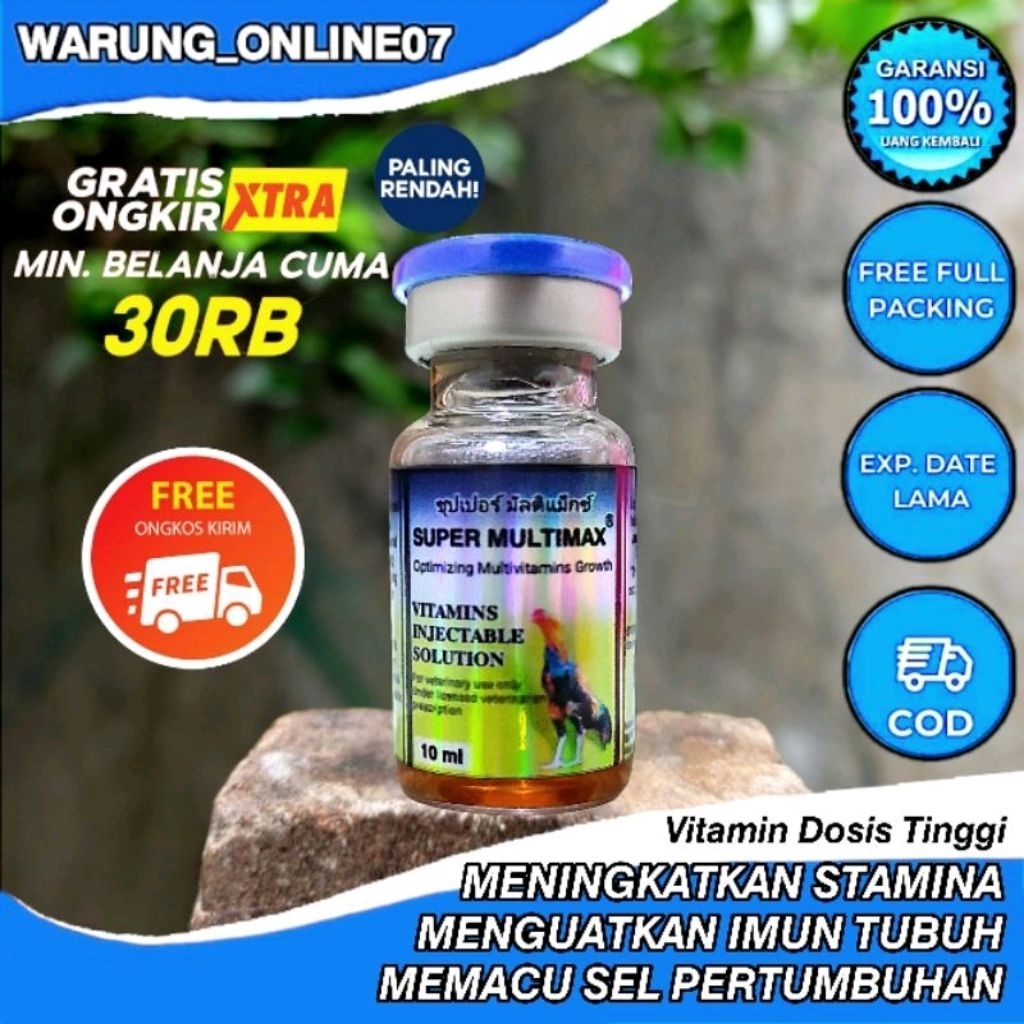 Pendongkrak Stamina Tenaga Agresifitas Ayam Super Multimax 10ml - Seperti Bexan Xp Belamyl Perbotol
