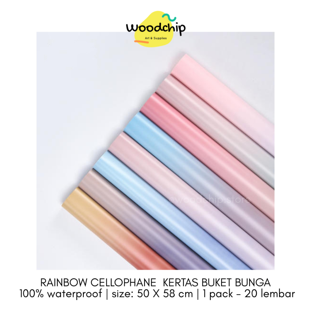 

[PACK] RAINBOW CELLOPHANE KERTAS BUKET BUNGA BOUQUET KERTAS KADO WRAPPING PAPER SAMPUL BUKU HAMPERS