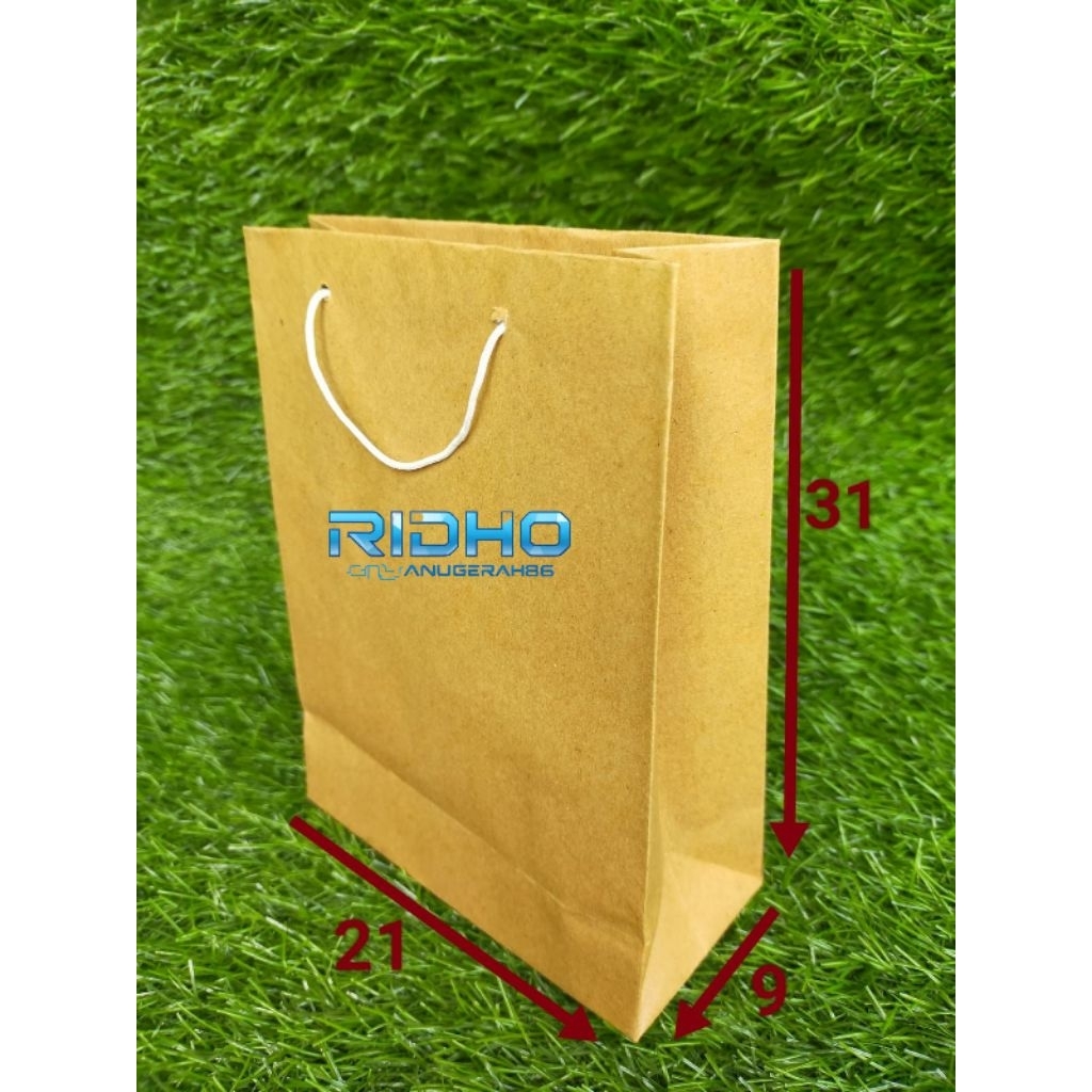 

(ISI 12pcs) Paperbag coklat slim banci (uk 31x21x9)