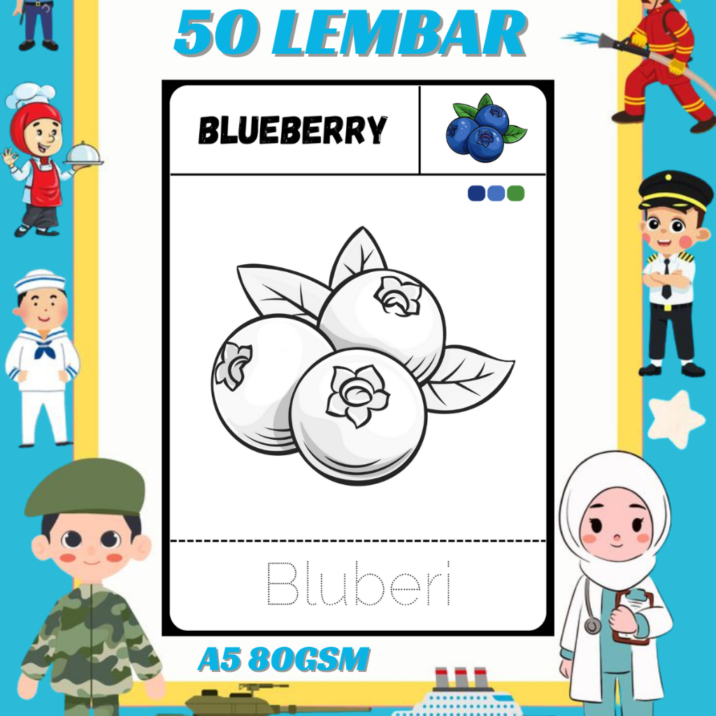 

Kertas mewarnai isi 50 lembar ukuran A5 mewarnai untuk anak TK/Buku Mewarnai