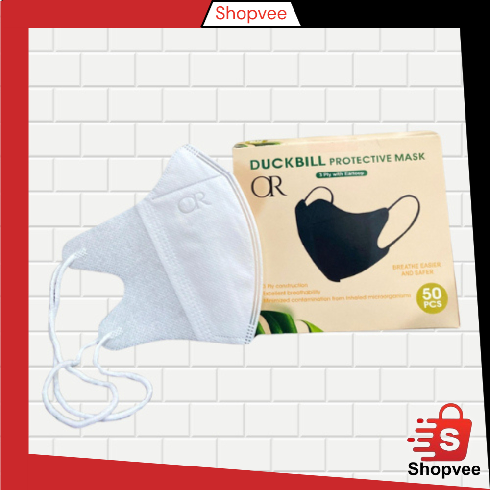 Shopvee 1BOX (50 PCS) Masker HIJAB Duckbill Orlee 3-Ply / Masker Duckbill DB Box HEADLOOP Cantol Hit