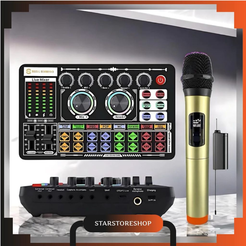 [ SSS ] paket soundcard f999-Mkf 01 plus mic wireless SoundCard Bluetooth compatible External Wirele