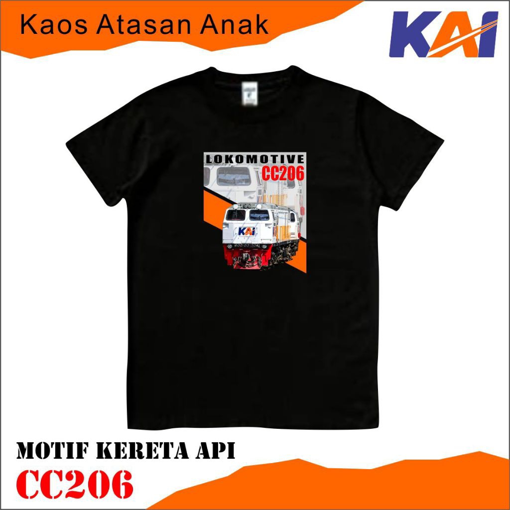 Kaos Anak CC206 + 1 Lokomotif Kereta Mainan