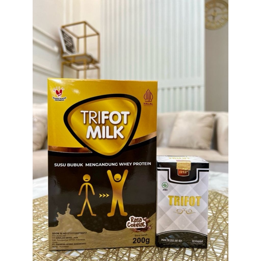

Special Bundling TRIFOT (Isi 30 kapsul) & TRIFOT MILK (Susu Bubuk Rasa Cokelat 200 gr) - Penambah Nafsu Makan