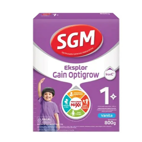 

SUSU SGM EKSPLOR 1+ GAIN OPTIGROW RASA VANILLA 800 GRAM/SUSU PERTUMBUHAN ANAK/NUTRISI ANAK