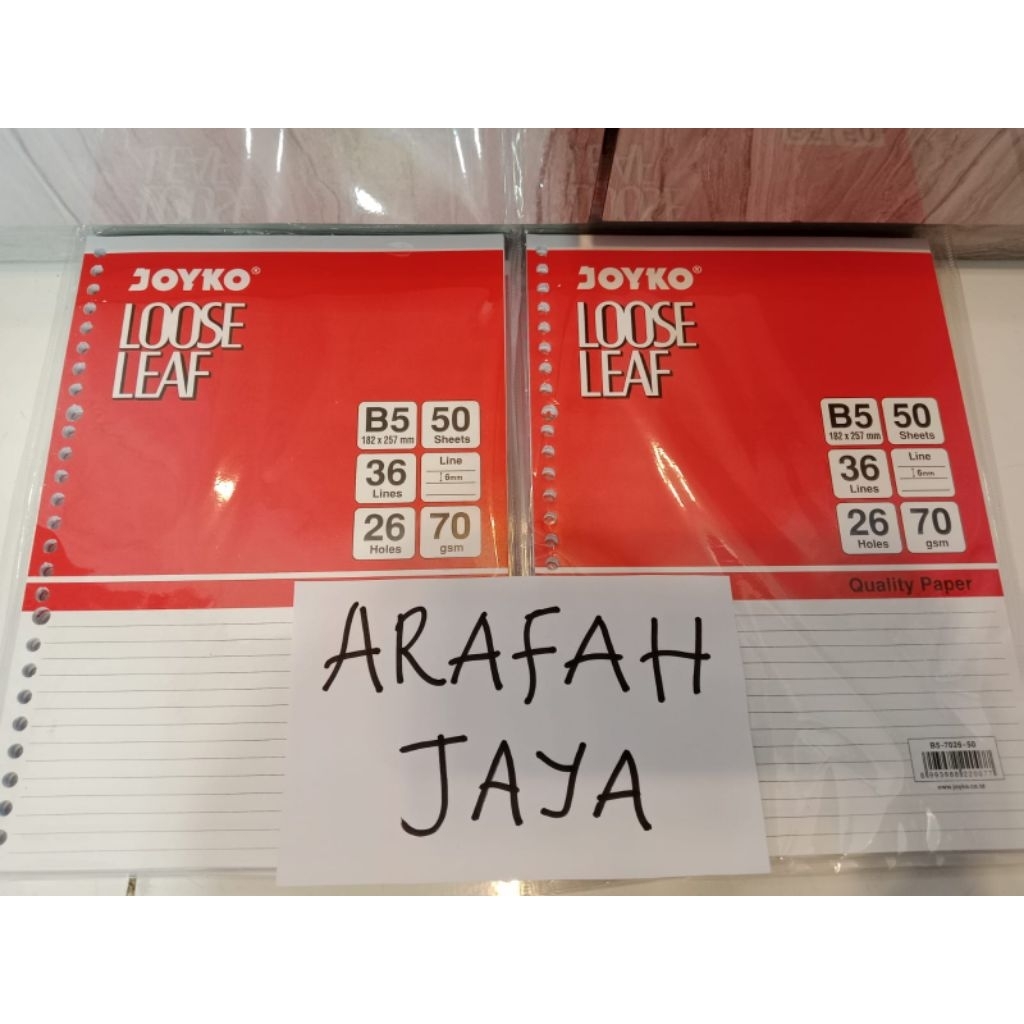 

Isi binder joyko 1 pack 50 lembar ukuran B5 Boxy