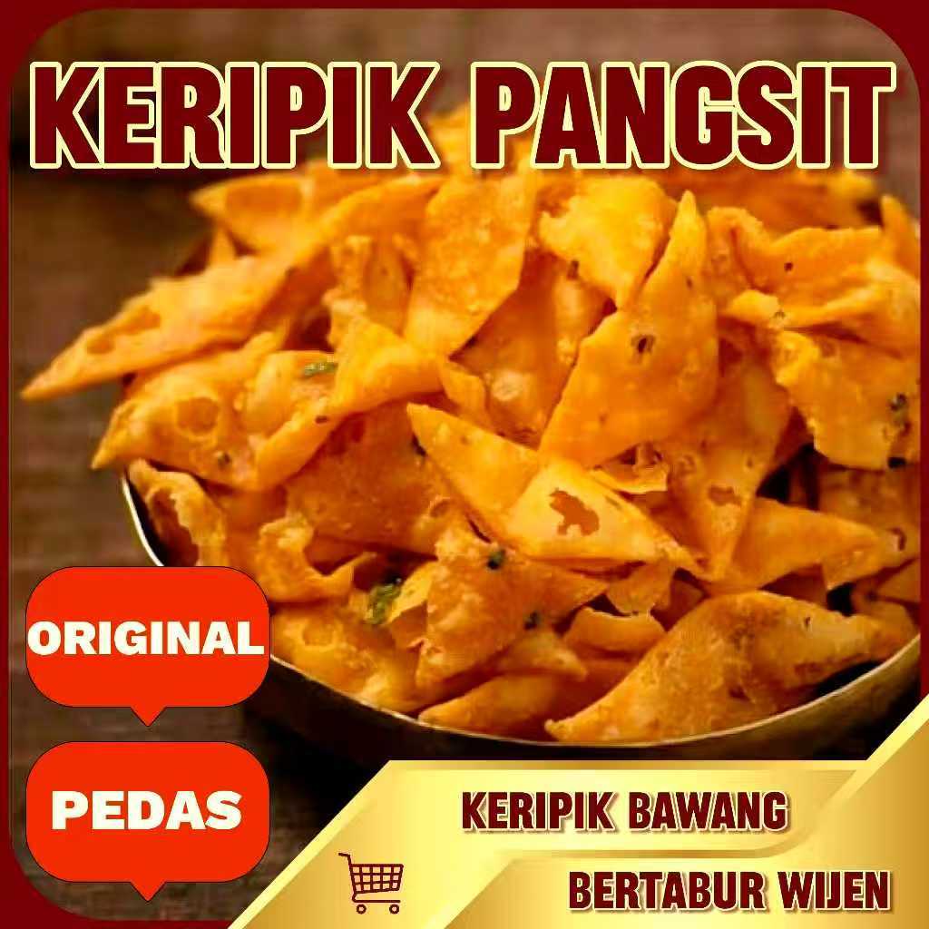 

Keripik Pangsit / Keripik Bawang Snack Cemilan Enak Gurih Pedas-Kemasan Kecil 50gr/100gr/200gr