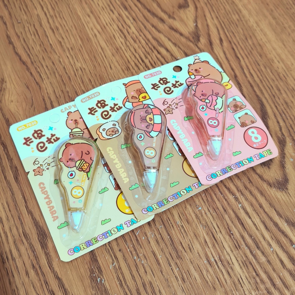 

Tipex Tip-Ex Correction Tape Capybara Kecil Mini TipX/ Pita Koreksi Kertas Lucu Motif Kapibala Kapibara Capibara