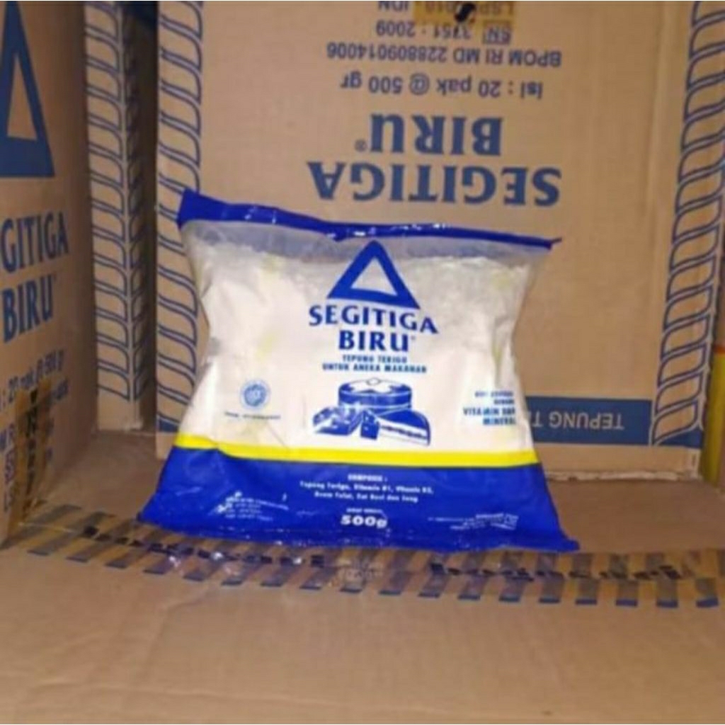 

Terigu Kemasan Segitiga Biru 500 gr
