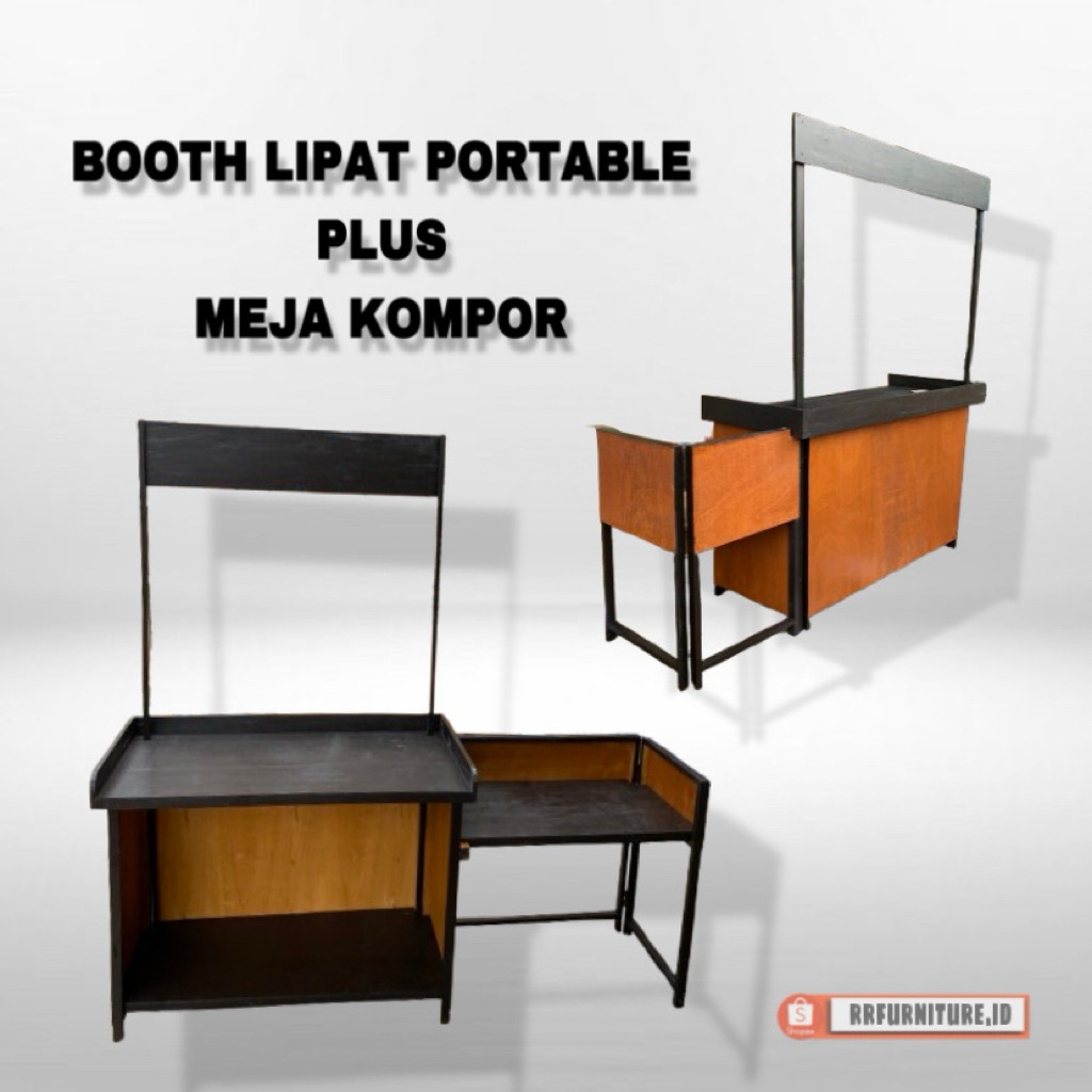 Meja Booth Lipat Portable + Meja kompor / Meja Booth / Booth / Booth Portable / Booth Lipat / Booth 