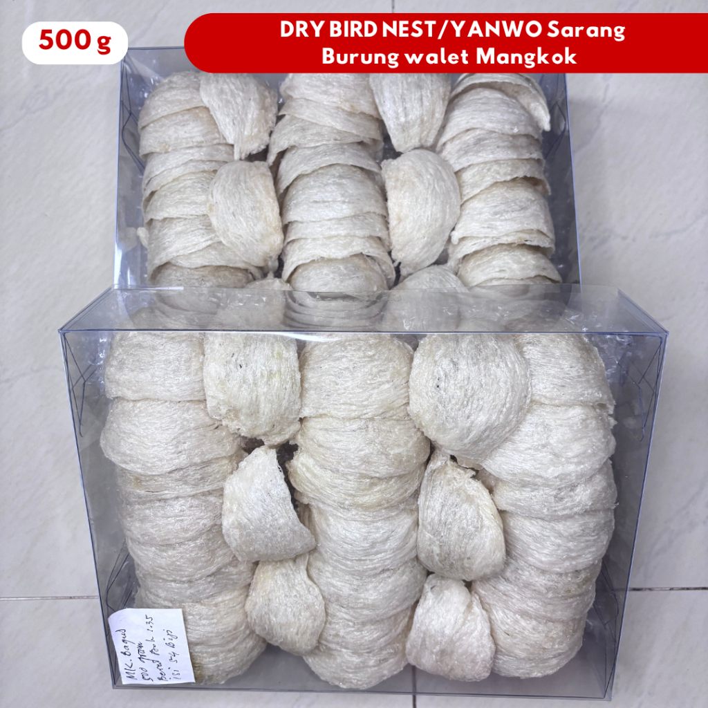 

DRY BIRD NEST/YANWO Sarang burung walet mangkok dan oval sudut 500 gram ASLI KALIMANTAN
