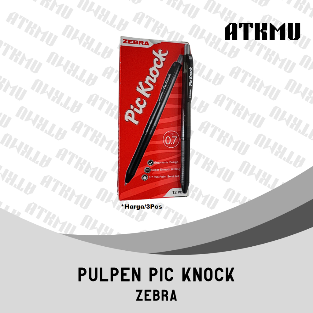 

Pic Knock Zebra 0.7 Semi Gel Ink Ballpen 1 Lusin [ Isi 12 Pcs ]
