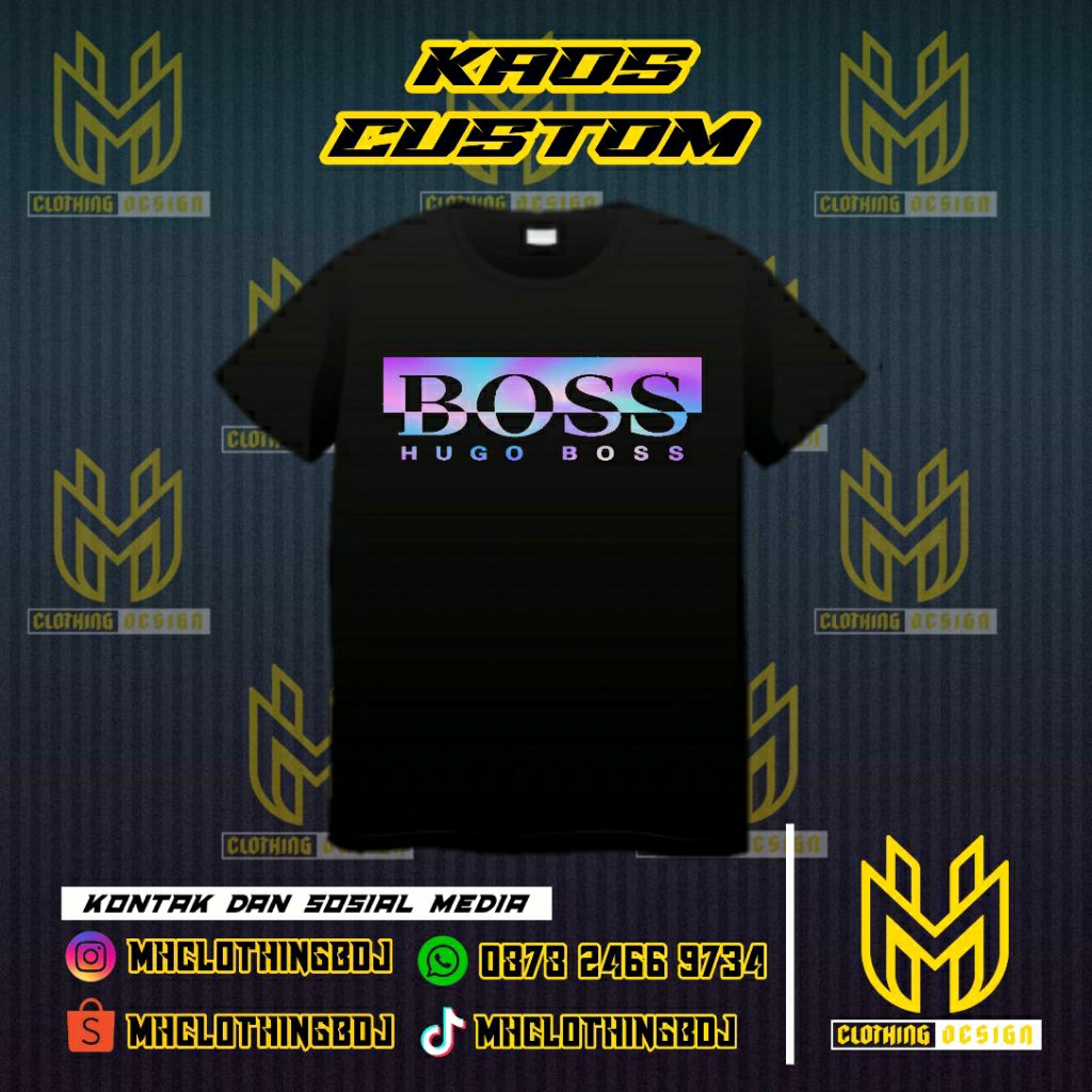 KAOS HOLOGRAM DISTRO HUGO BOSS PREMIUM