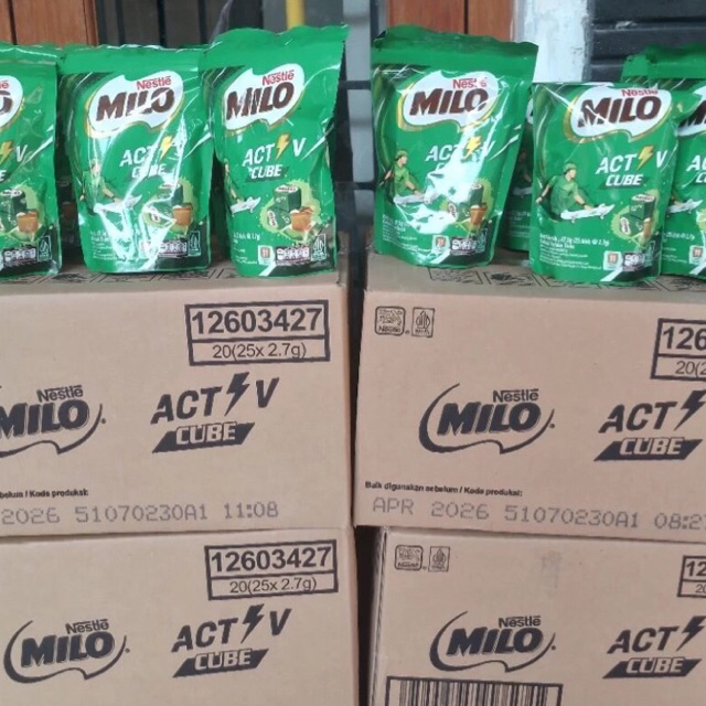 

milo cube perkarton perdus isi 20 pouch x 25 pcs