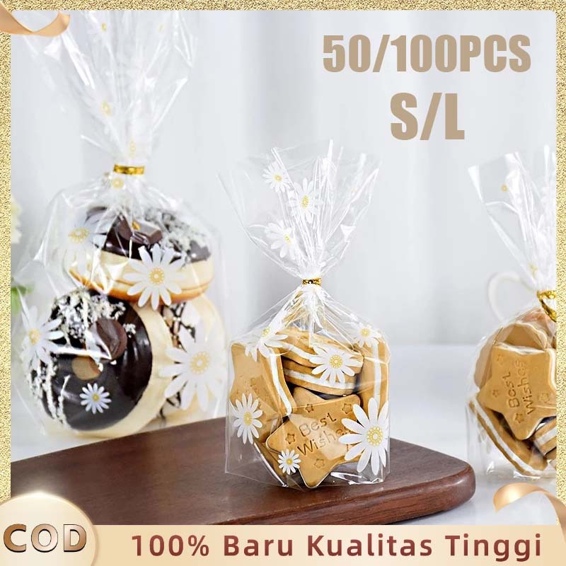 

Standing Kemasan Snack Roti Bakery Goodie Bag Kantong Plastik Cookies Standing 100 Pcs