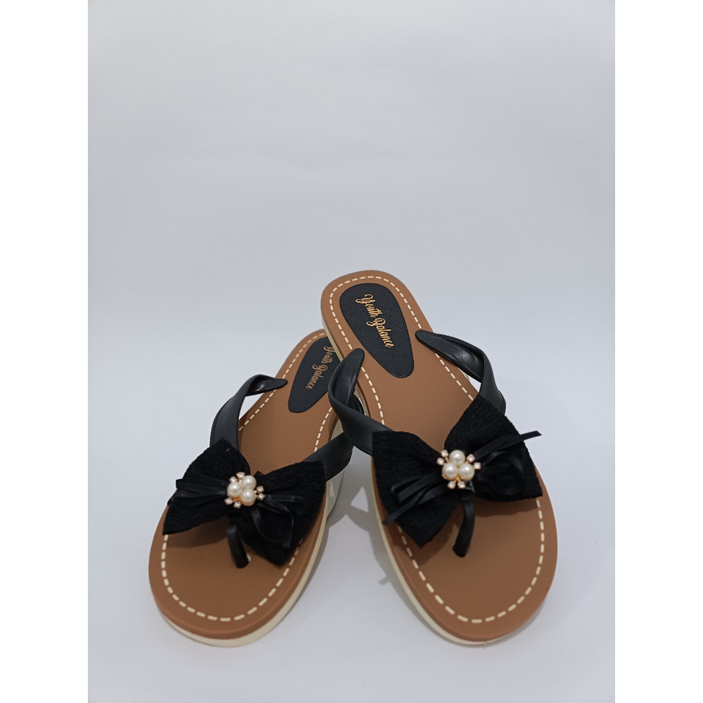 MILASE Sandal Wanita Karet Tali Kecil model Ribbon
