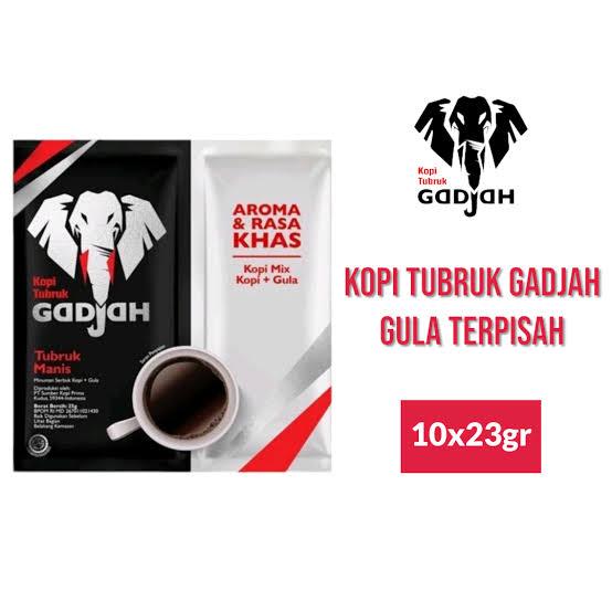 

Gadjah kopi tubruk gula terpisah 10 sachet