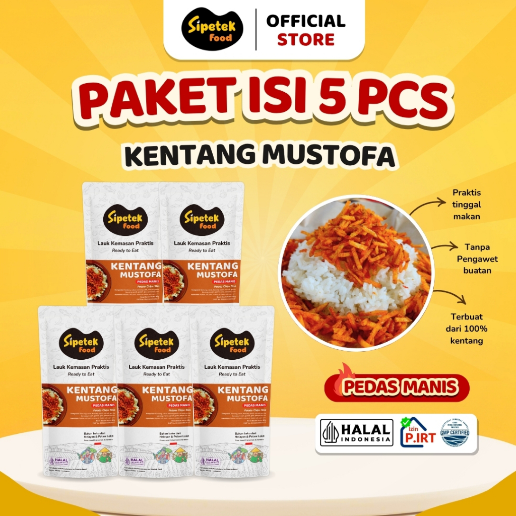 

[LEBIH HEMAT] Paket Kentang Mustofa Pedas Manis Pouch 40gr