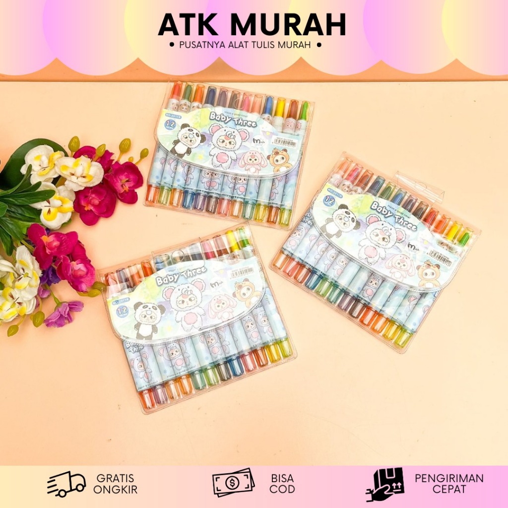 

KRAYON TWIST MINI BABY THREE ISI 12 PCS KR-1982 / Crayon Putar isi 12 crayon mini pop mart / Alat mewarnai krayon pensil warna pewarna 12 pcs / krayon putar lucu anak sekolah mewarnai menggambar