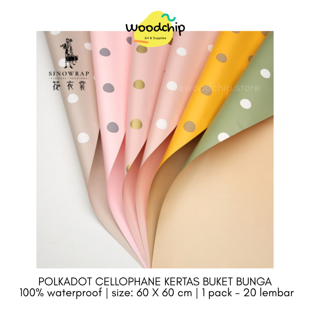 

[PACK] POLKADOT CELLOPHANE KERTAS BUKET BUNGA BOUQUET KERTAS KADO WRAPPING PAPER SAMPUL BUKU HAMPERS