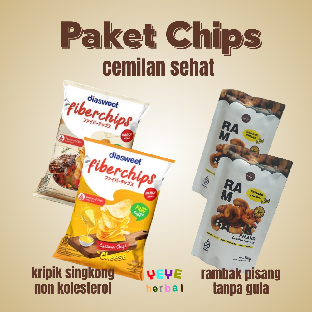 

Paket Cemilan Sehat Diasweet FIberchips Plus Rambak Pisang