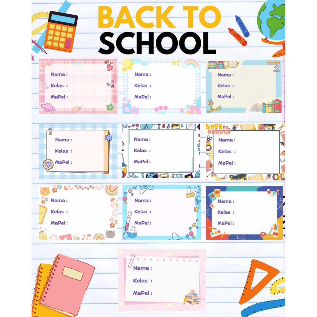 

Stiker Buku Sekolah Anak / Stiker Mata Pelajaran Sekolah / Stiker Sekolah