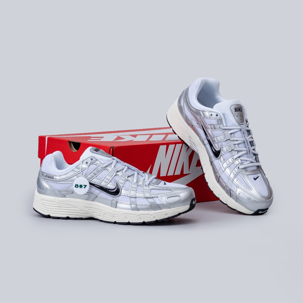 Nike P6000 White Metallic Silver Flat Silver Black