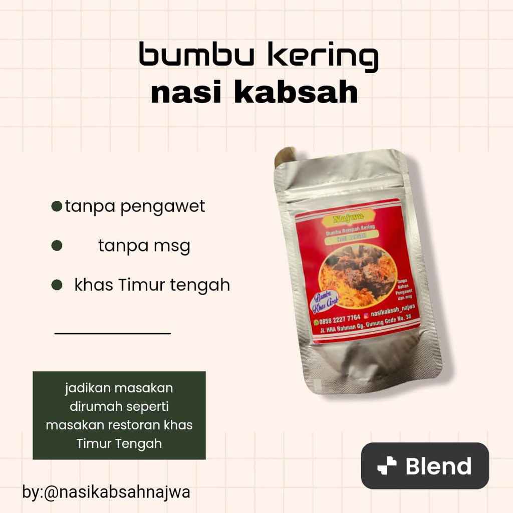 

bumbu kabsah khas arab untuk 1 kg beras