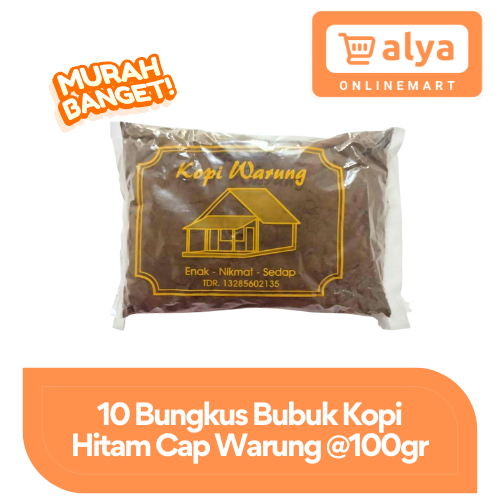 

MURAH 10 pcs Bubuk Kopi Hitam Kopi Warung Kemasan 100gr