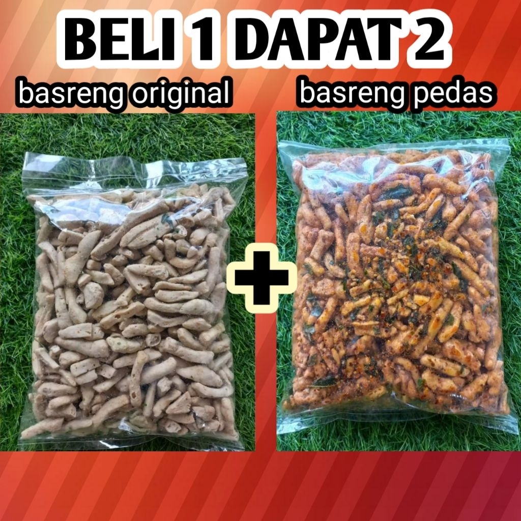 

basreng pedas dan original, beli 1 dapat 2, paket hemat beli satu dapat 2 rasa
