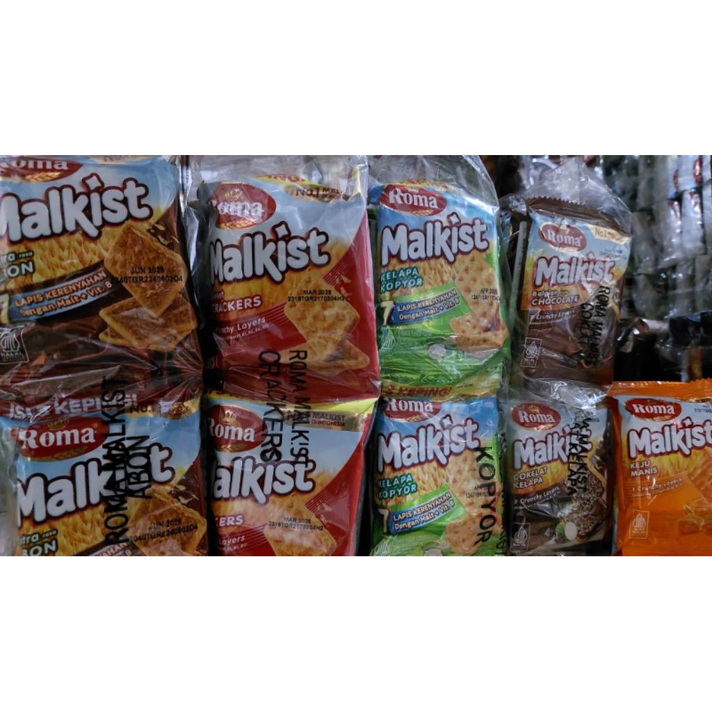 

( perpack) roma malkist all varian rasa 1pack isi 10pcs x 18gram...