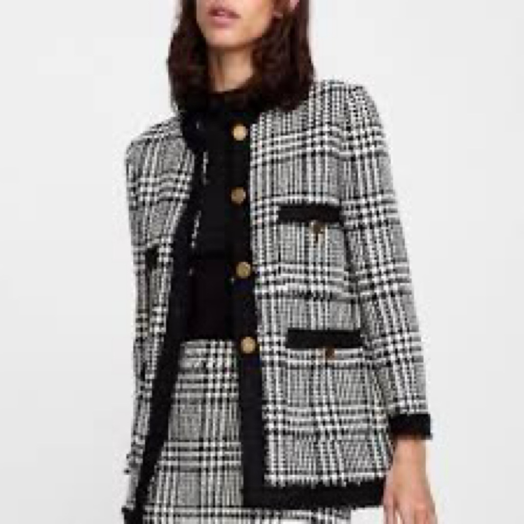 preloved zara tweed blazer