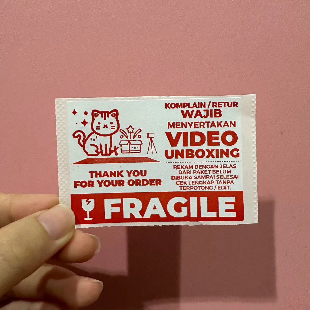 

Sticker UNBOXING lucu fragile paket resi 1 pcs