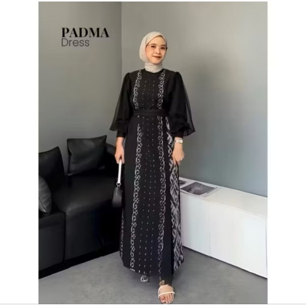 Set Couple Tenun, Dres Padma Hitam, Couple Baju Kondangan Pasangan Prewedding