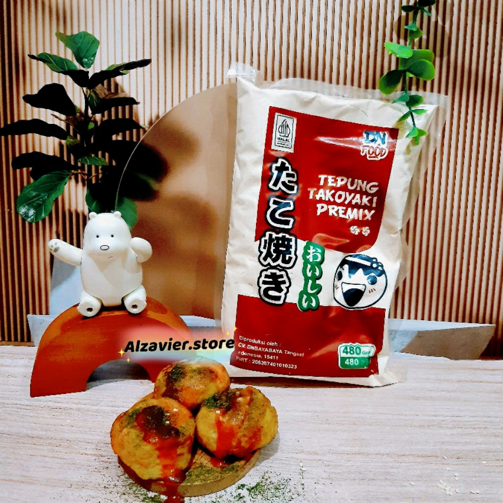 

Tepung Takoyaki Instant Isi 480gr dan 500gr bahan okonomiyaki dnfood halal sale