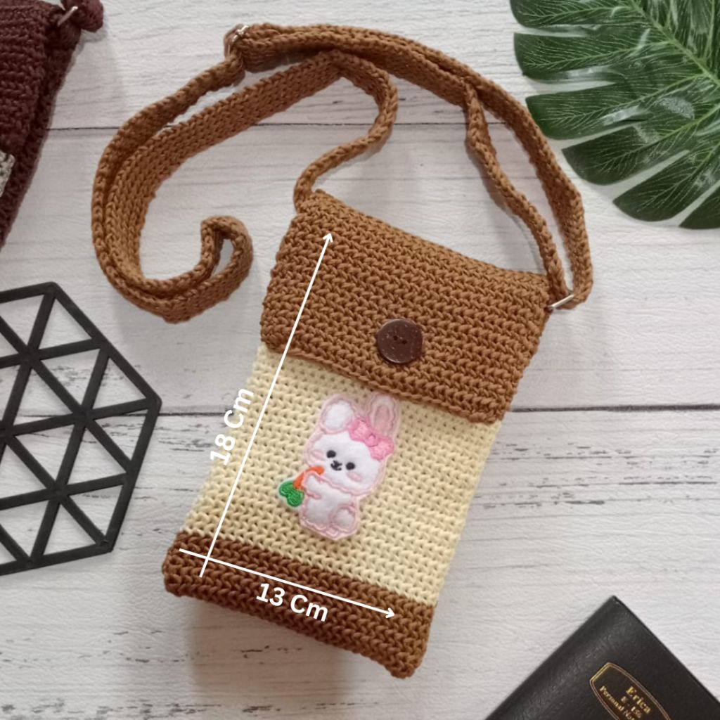 Tas Selempang Rajut Hp Tas Rajut Hp