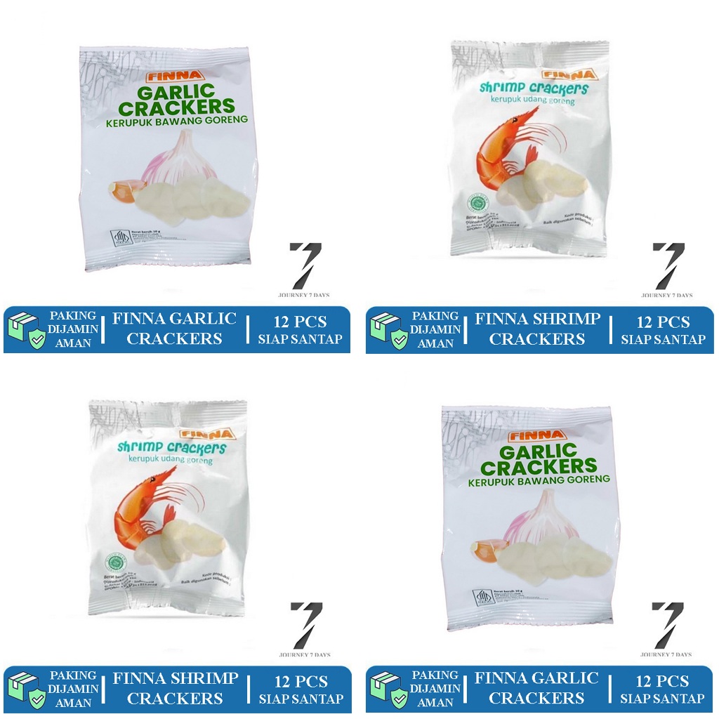 

FINNA CRACKERS KERUPUK GORENG SIAP SANTAP PACK 12 PCS JOURNEY 7 DAYS DENGAN PAKING AMAN