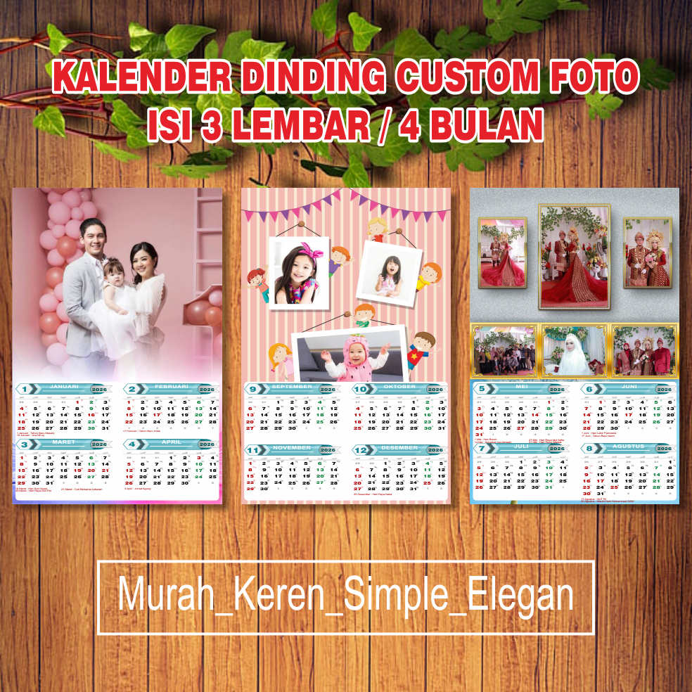 

kalender 2026 isi 3 lembar | 4 bulanan (GRATIS DESAIN)