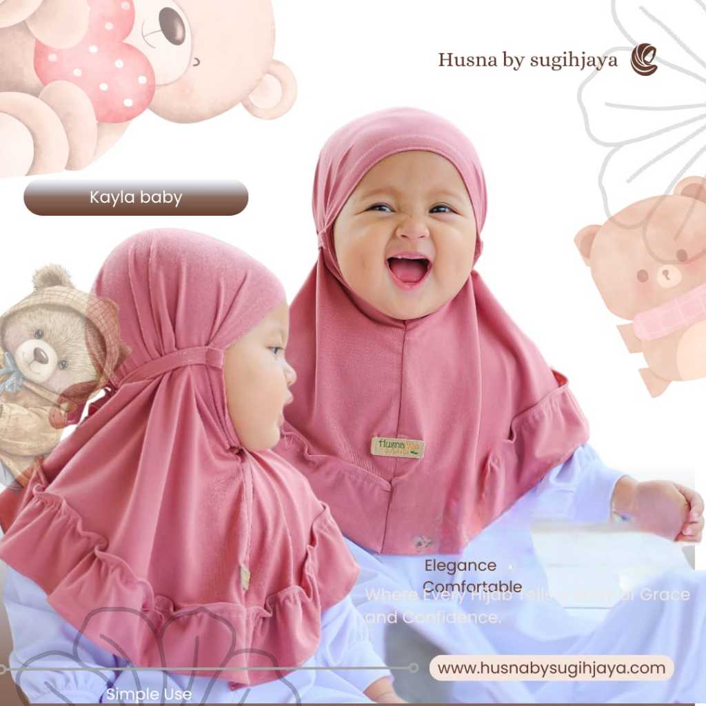 HUSNA JILBAB INSTAN BAYI BERGO BABY KEYLA JERSEY PREMIUM  ORI HUSNA