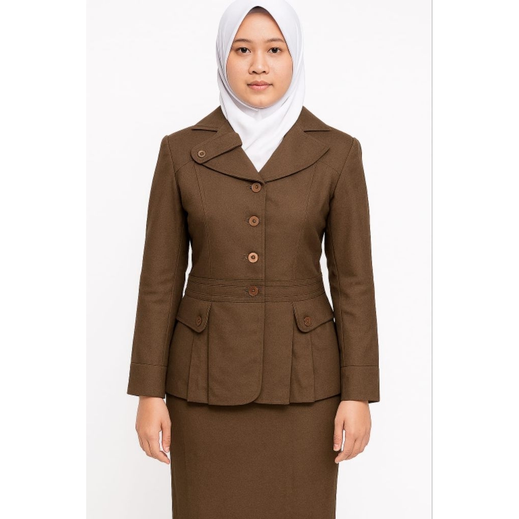 Baju Dinas Pemda Tua PNS Wanita Model Junkis Size S-5L Setelan Rok Span