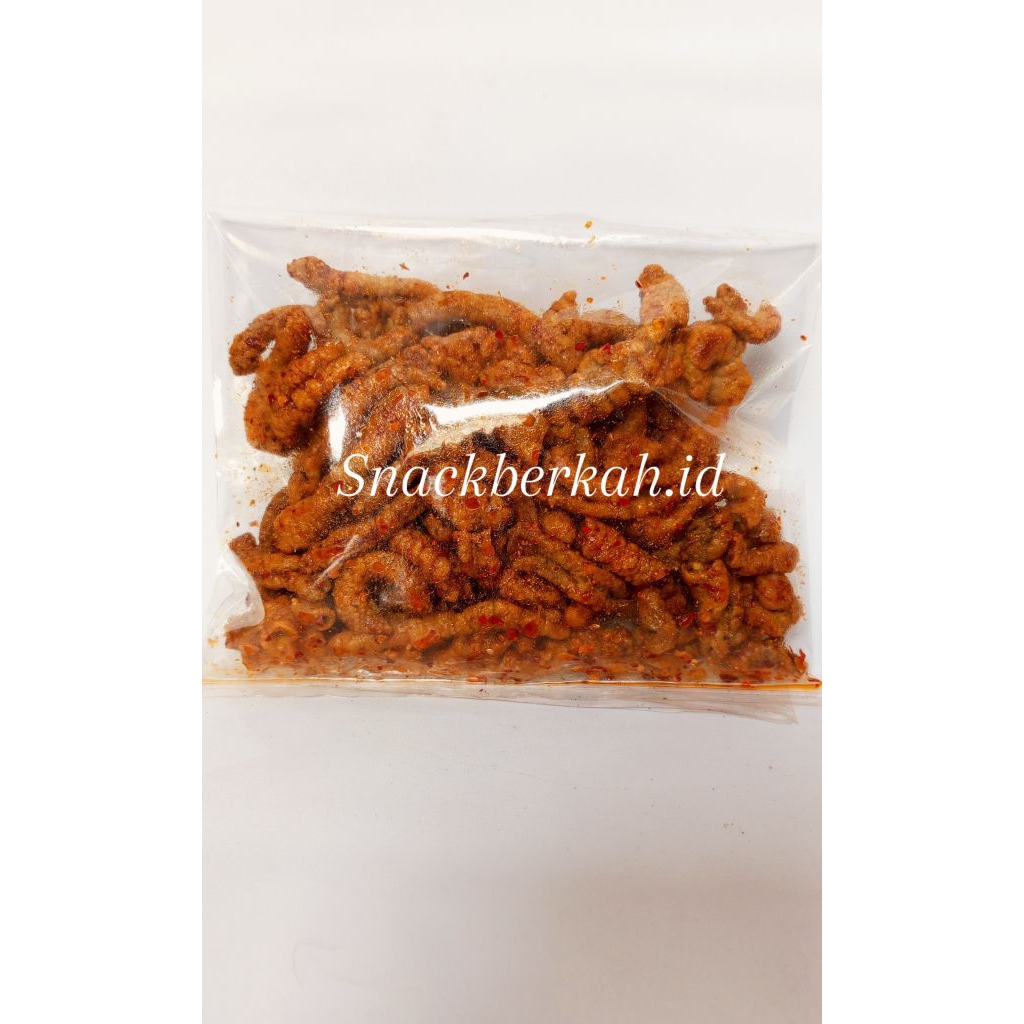 

Usus crispy pedas/Keripik usus ayam pedas daun jeruk/Cemilan pedas,Snack pedas,Lauk pauk.