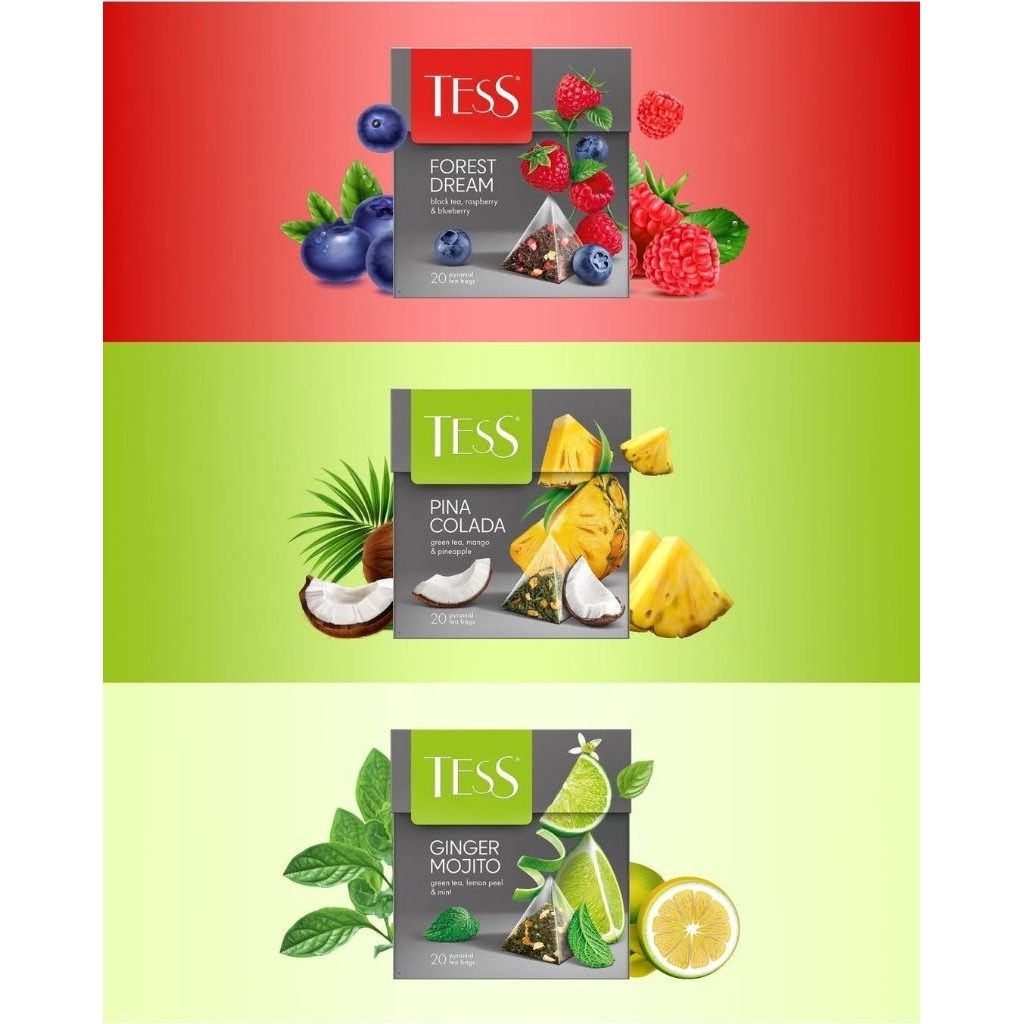 

TESS Teh Rusia Impor - Russian Tea Imported Premium, pyramid tea bags isi 20 pcs