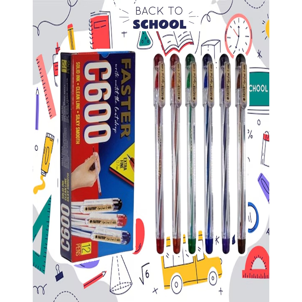 

Pulpen FASTER C600/C6 1Pack isi 12pcs (HITAM)