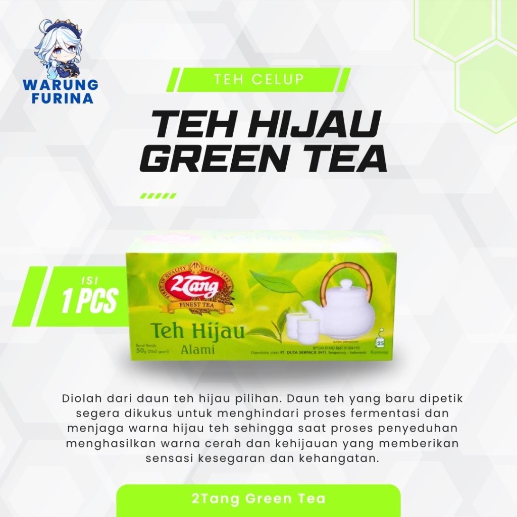 

Teh Hijau 2Tang Teh Celup Green Tea 50gr - Teh Hijau untuk Diet