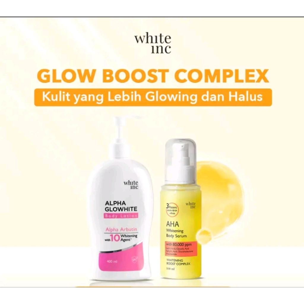 Paket Complit AHA lotion alpha Glow white dan serum AHA whitening