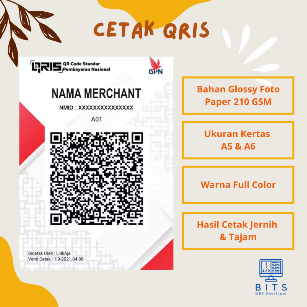 

CETAK QR CODE / QRIS SCAN BARCODE BAHAN GLOSSY PAPPER 210GSM (CETAK SAJA)
